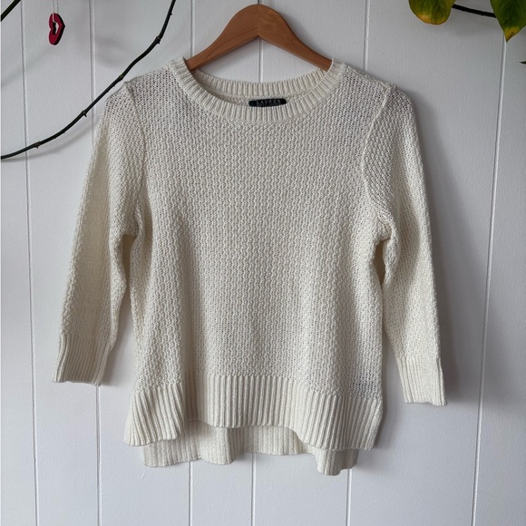 Lauren Ralph Lauren Petite Cream Knit Crew Neck Sweater | Size Medium - Picture 1 of 6